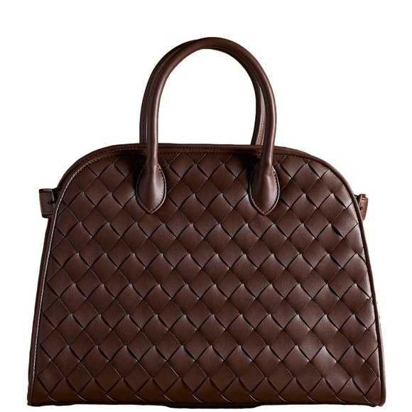 NWT  Viral Anthropologie Woven Structured Weekender Satchel Tote Bag - Picture 2 of 8